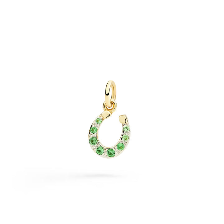 Dodo Charm Hufeisen DMC6026-HSHOL-TZ09G aus 9Karat Gelbgold und Tzavoriten