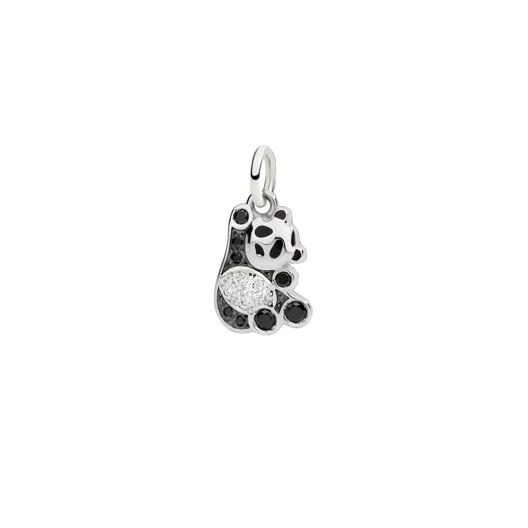 Dodo Charm Panda DMC6034-PANDA-DBXAG aus Silber mit Details aus schwarzen & und weißen Diamanten