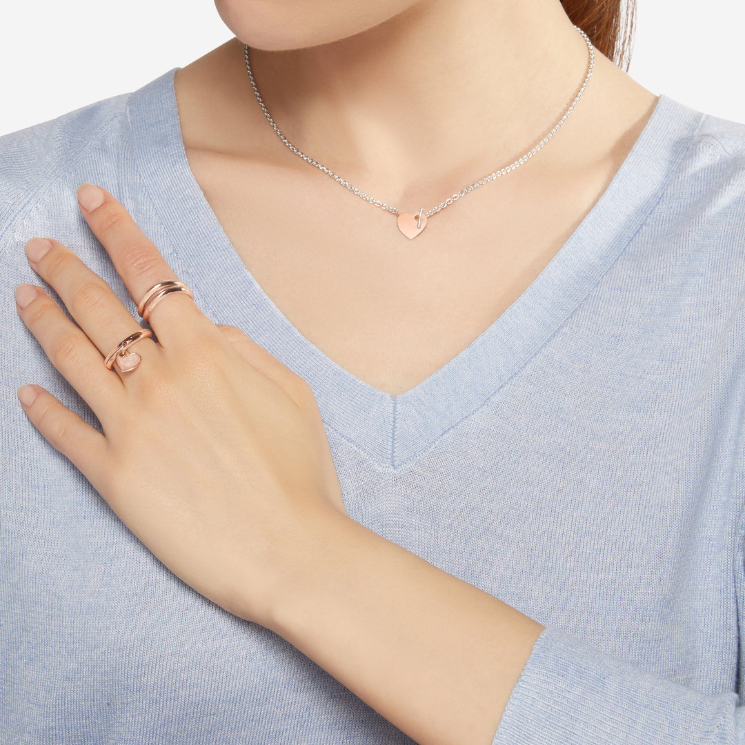 DoDo Halskette - Mini-Herz – DCC4002_HEART_0009A – Roségold und Silber - Halskette für Damen