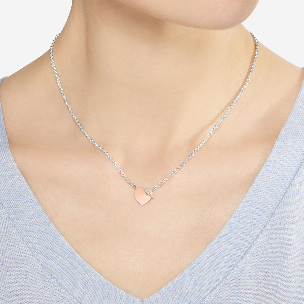 DoDo Halskette - Mini-Herz – DCC4002_HEART_0009A – Roségold und Silber - Halskette für Damen