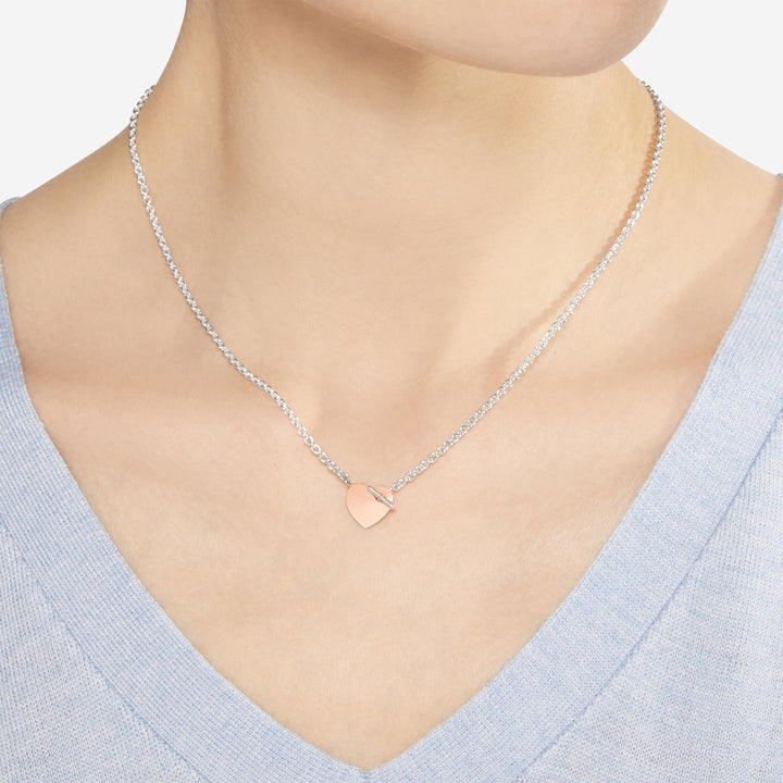 DoDo Halskette - Mini-Herz – DCC4002_HEART_0009A – Roségold und Silber - Halskette für Damen