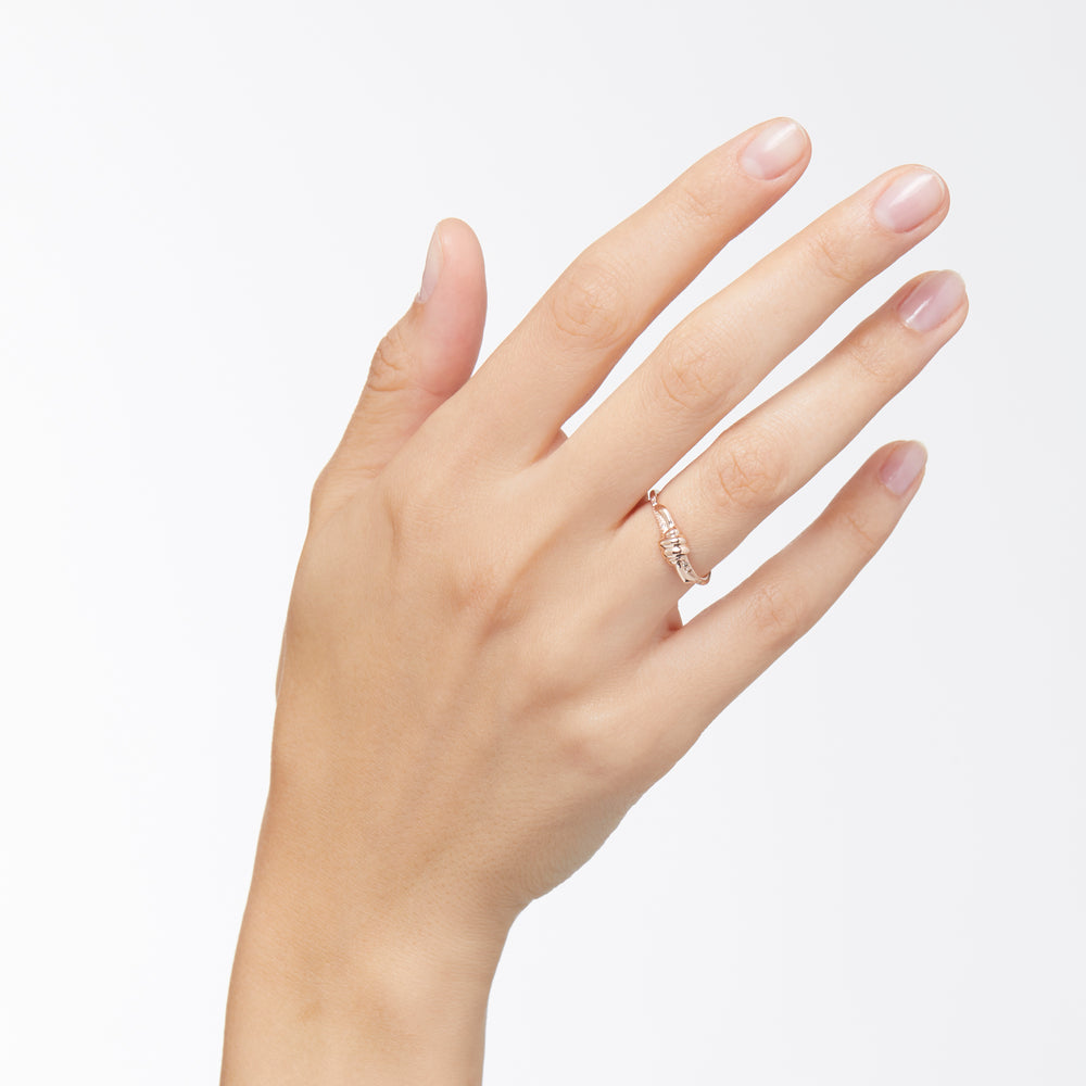 DoDo Ring Nodo– DAB9003_KNOT0_DBR9R – Roségold - braune Diamanten - Damenring