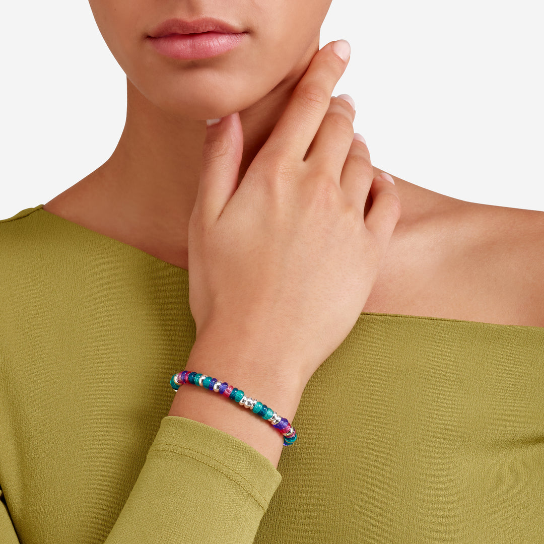 DoDo Armband - Rondelle – DBC5004_RONDE_VI0AG – Silber, recyceltem Plastik – Armband für Herren- und Damen