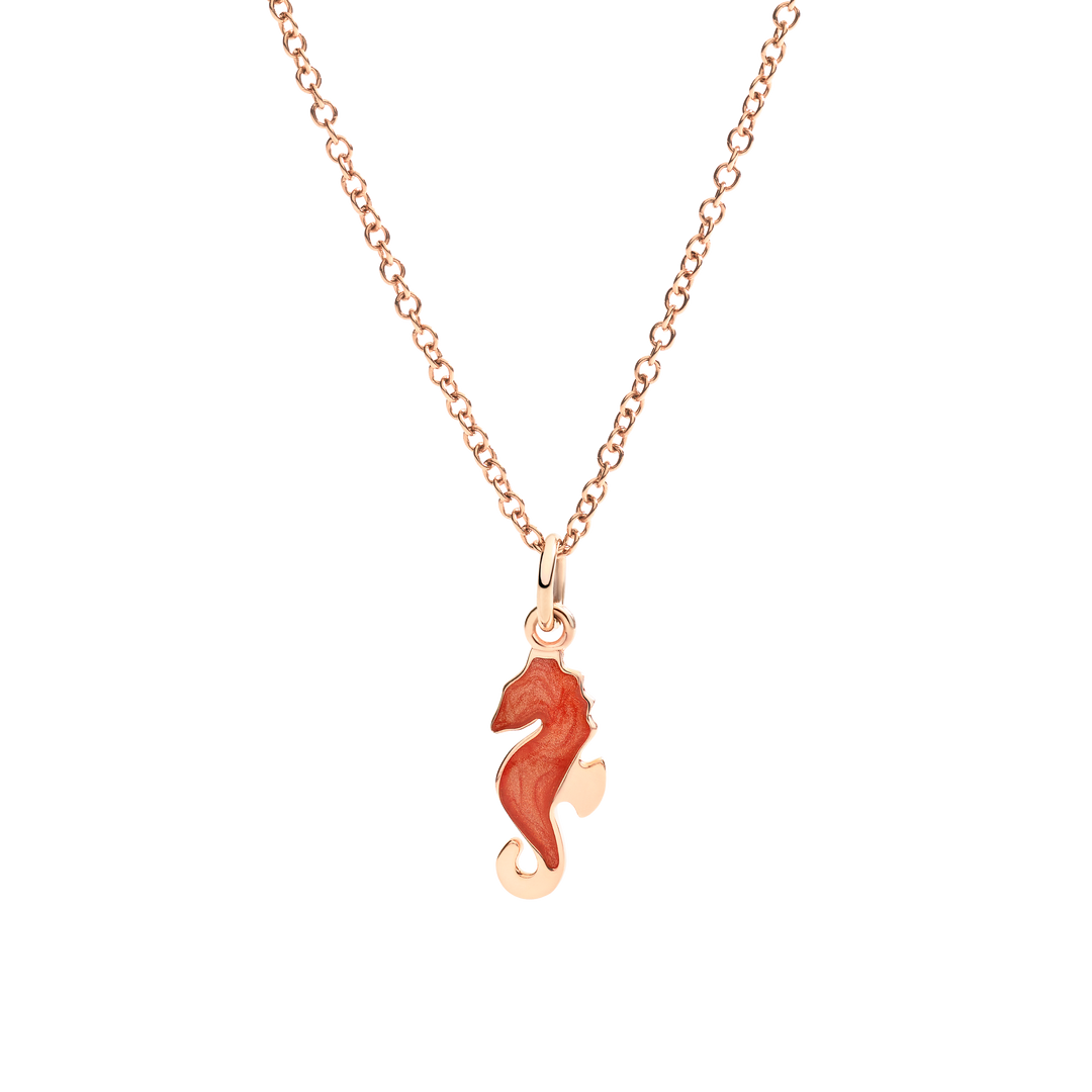 DoDo Anhänger - Delfin – DMC4006_SEAHS_EPA9R – Roségold und Emaile mit Perlmutteffekt - Anhänger für Damen mit Kette