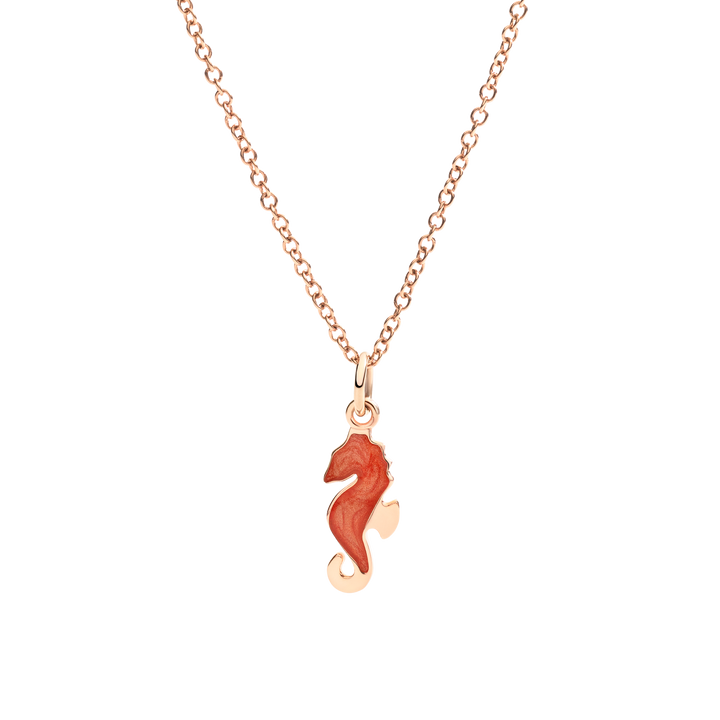 DoDo Anhänger - Delfin – DMC4006_SEAHS_EPA9R – Roségold und Emaile mit Perlmutteffekt - Anhänger für Damen mit Kette