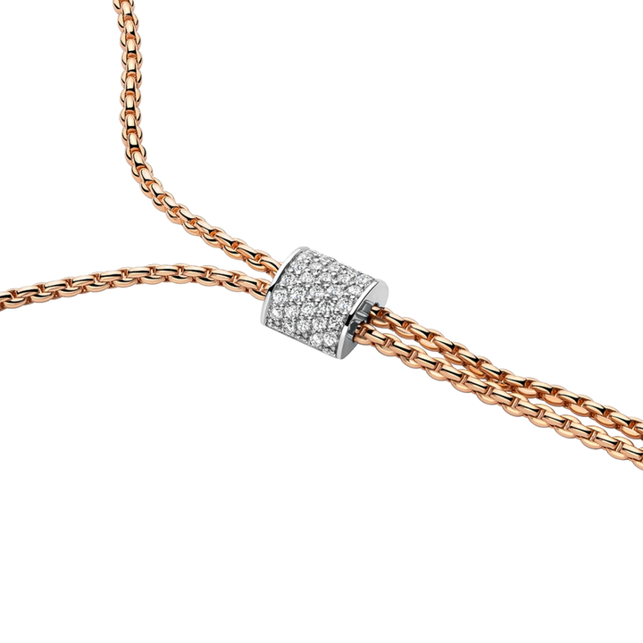 Fope Aria Collier 89403CX_B_R_RBX aus Rosé- & Weißgold, Ronde mit Diamantbesatz.