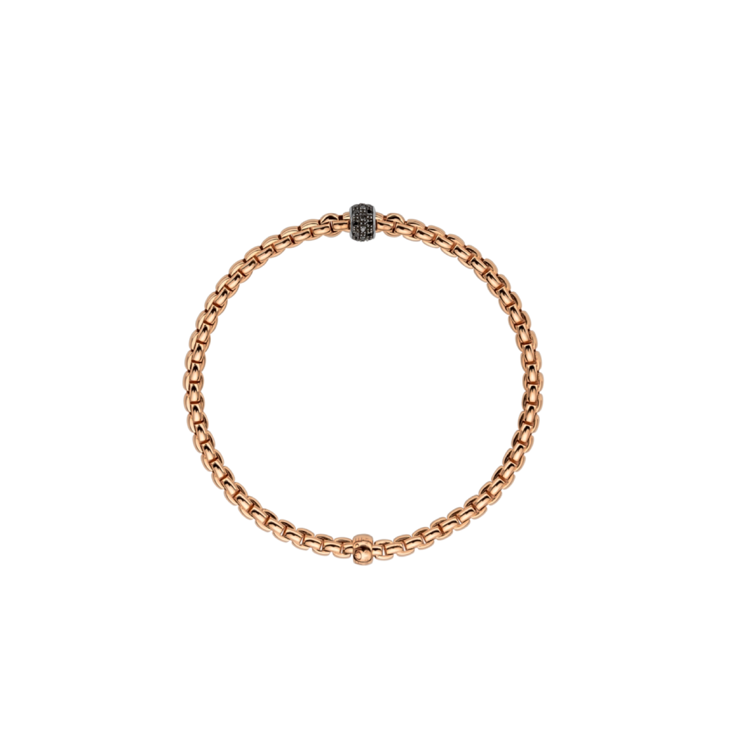 Fope Eka Armband 73301BX_PN_R_X1X_00L aus Roségold und schwarzen Diamanten