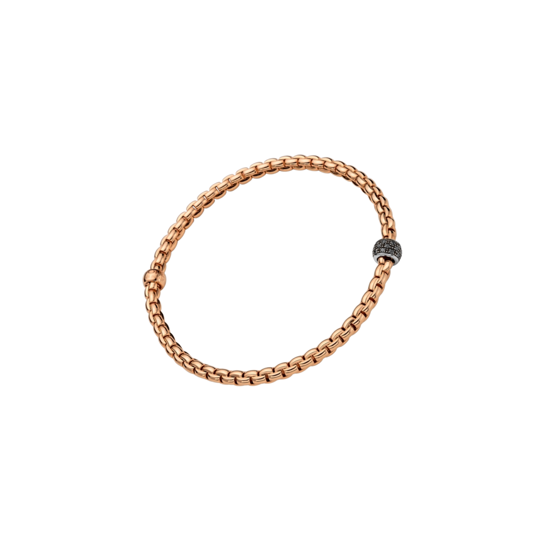 Fope Eka Armband 73301BX_PN_R_X1X_00L aus Roségold und schwarzen Diamanten