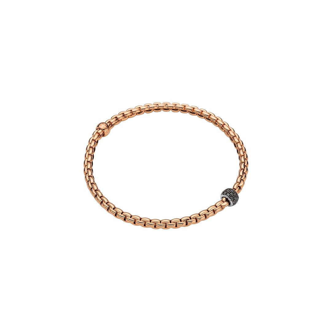 Fope Eka Armband 73301BX_PN_R_X1X_00L aus Roségold und schwarzen Diamanten