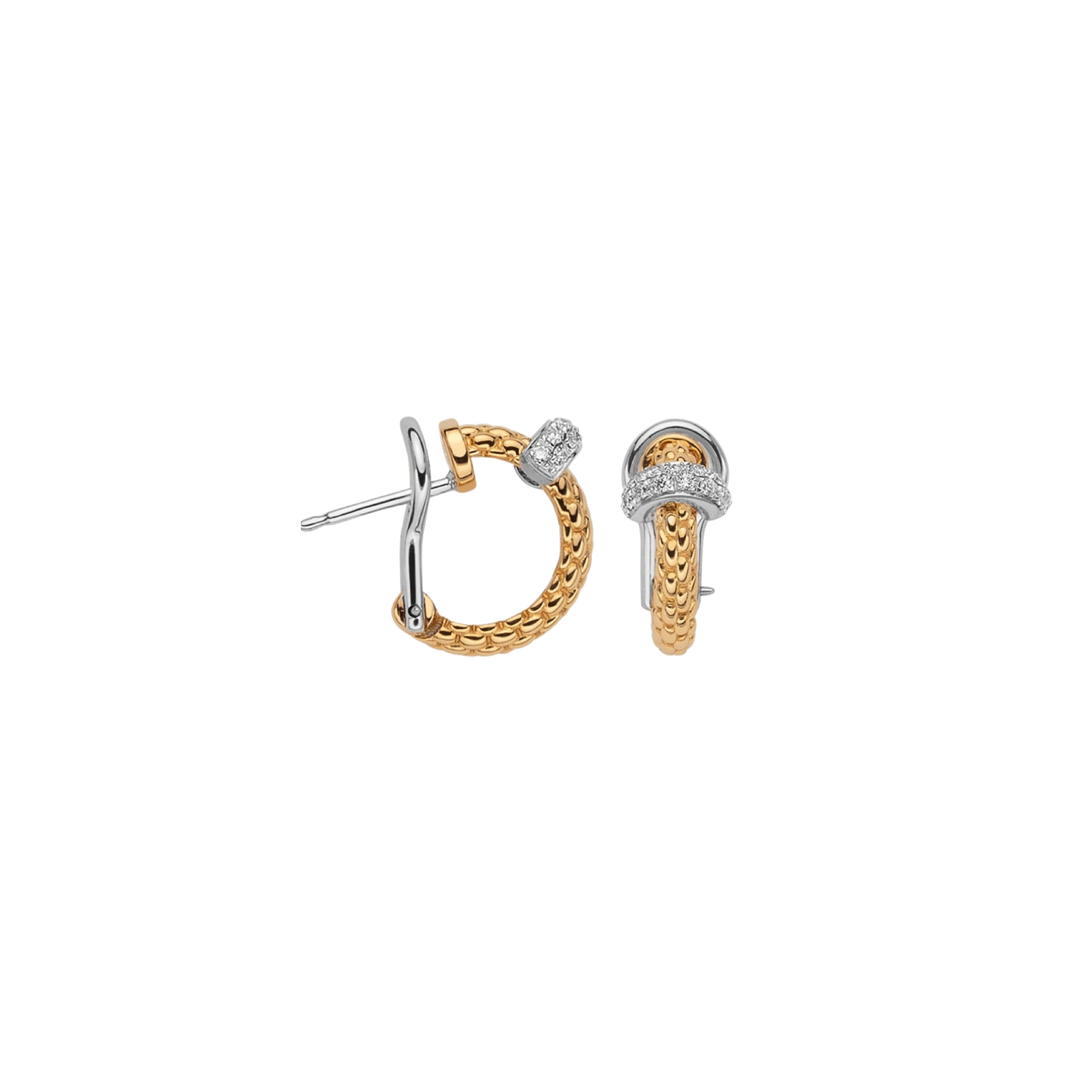 Fope Prima Creolen 74708OX_BB_Y_XBX_000 aus Gelb- & Weißgold mit Diamanten.