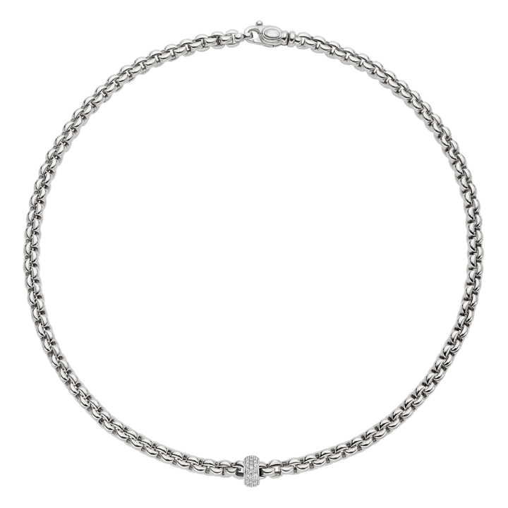 FOPE Eka Kette – 72110CX_PB_R_XBX – Weißgold – Diamanten- Halskette für Damen