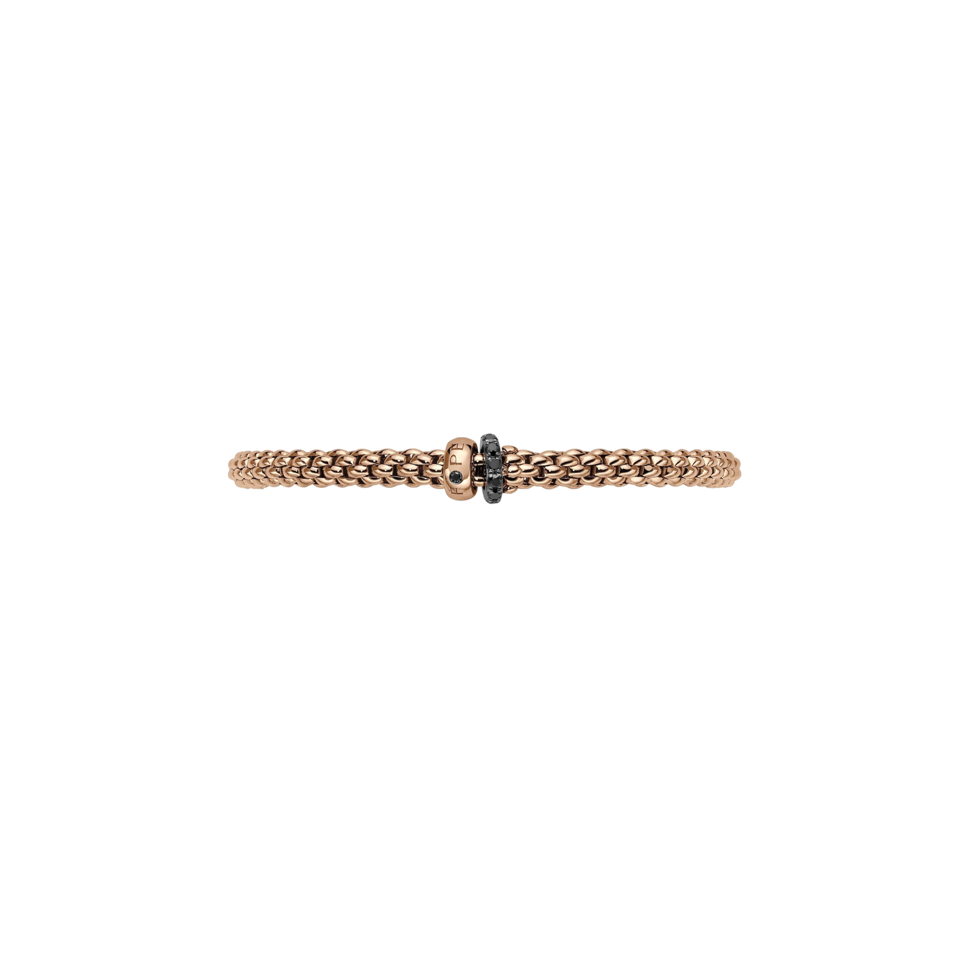 Fope Flex'it Solo Armband 62406BPAVEN aus Roségold und schwarzen Brillanten
