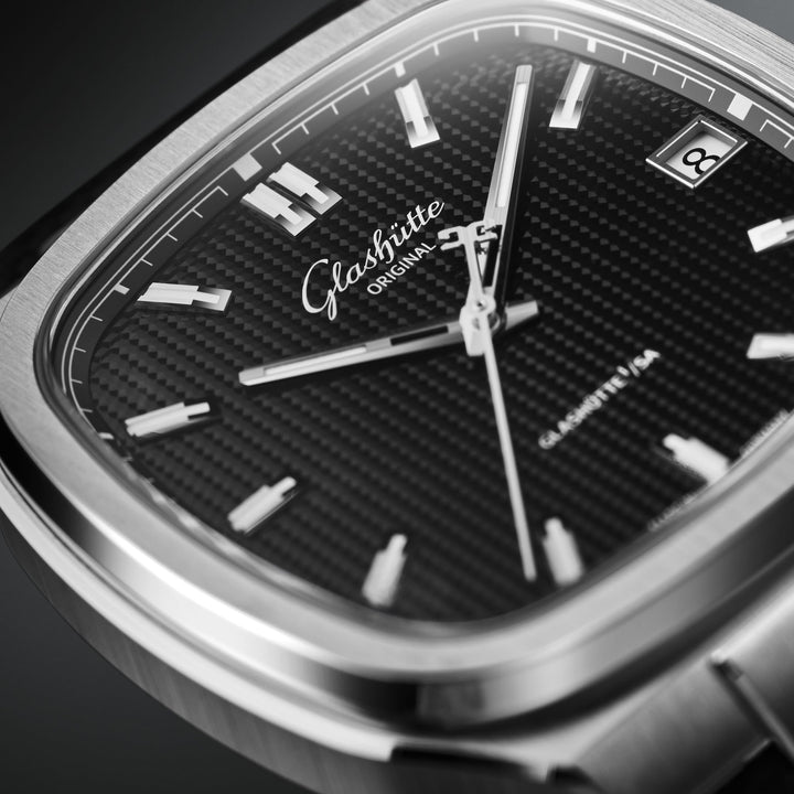 Glashütte Original - 70s Limited Edtion - 1-36-10-04-02-86 – Automatikwerk – schwarz - 39 mm x 39 mm - Herrenuhr