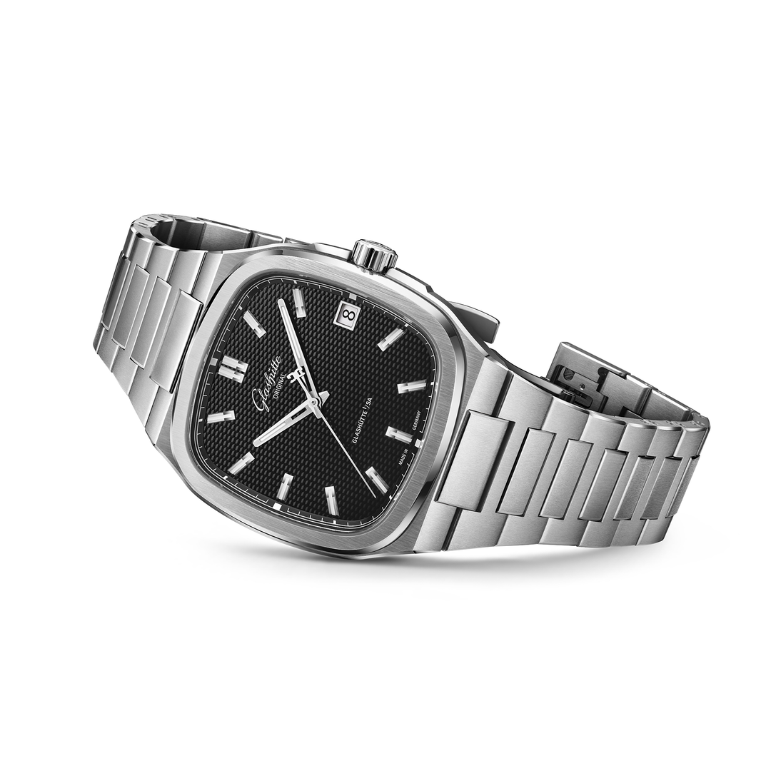 Glashütte Original - 70s Limited Edtion - 1-36-10-04-02-86 – Automatikwerk – schwarz - 39 mm x 39 mm - Herrenuhr