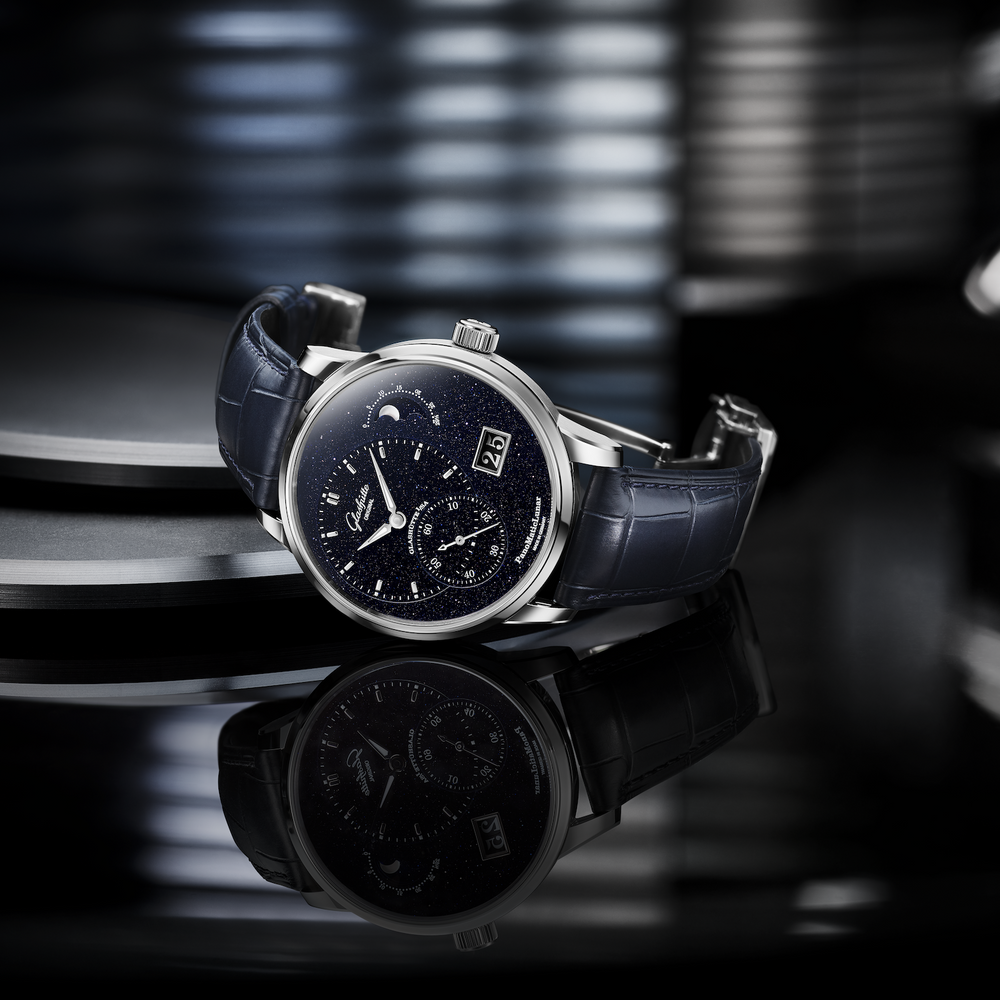 Glashütte Original - PanoMaticLunar Limited Anniversary Edition - 1-92-14-01-03-61 – Automatikwerk – blau - 40 mm - Herrenuhr bei Juwelier Krebber in Mönchengladbach