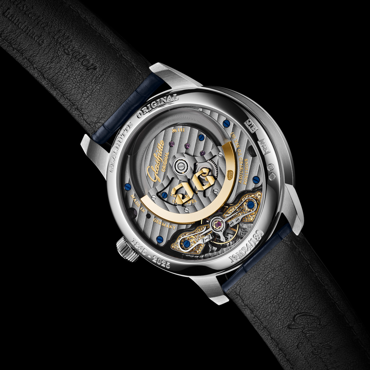Glashütte Original - PanoMaticLunar Limited Anniversary Edition - 1-92-14-01-03-61 – Automatikwerk – blau - 40 mm - Herrenuhr mit Saphirglasboden