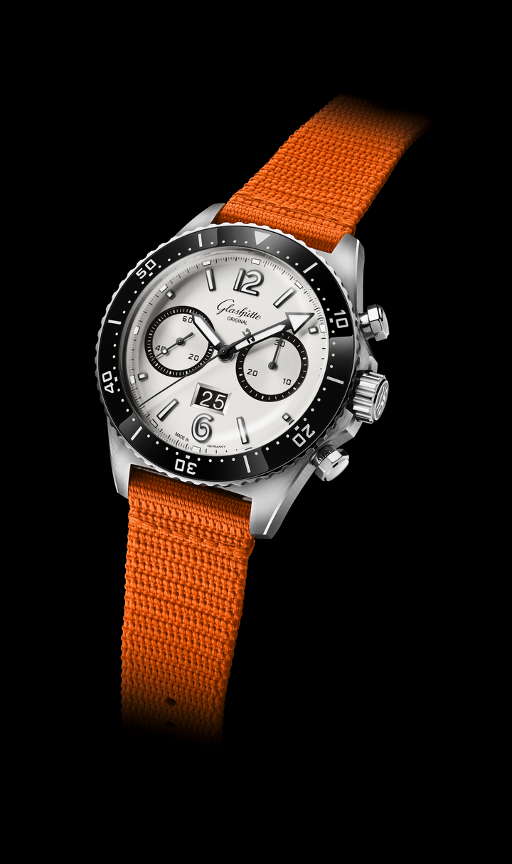 Glashütte Original SeaQ Chronograph – 1-37-23-03-80-34 - Automatikwerk – weiß, orange - 43,2mm - Herrenuhr
