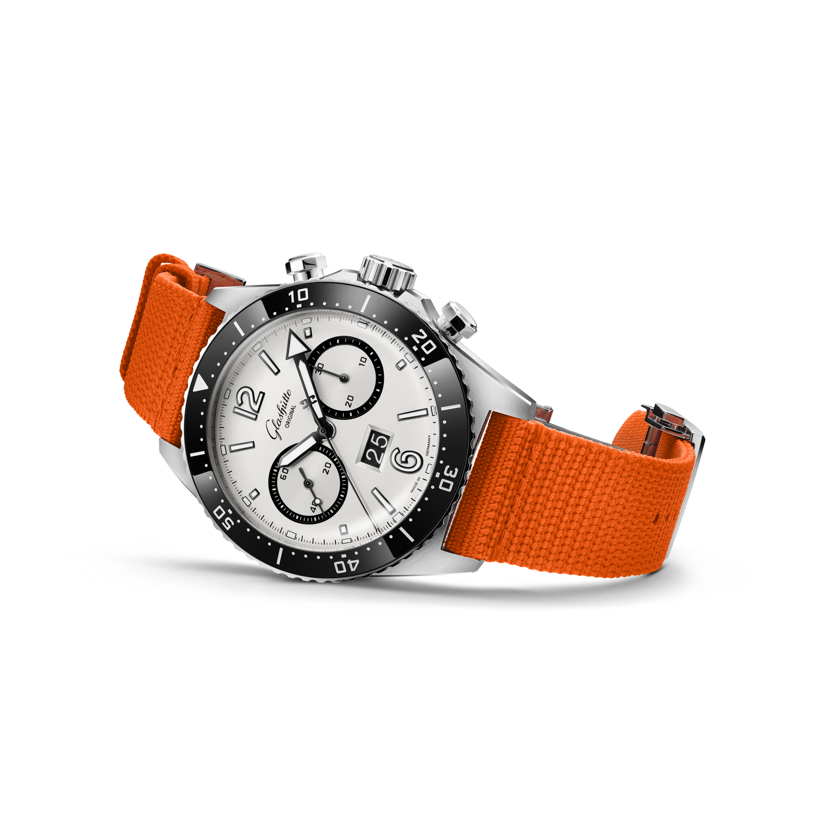 Glashütte Original SeaQ Chronograph – 1-37-23-03-80-34 - Automatikwerk – weiß, orange - 43,2mm - Herrenuhr bei Juwelier Krebber in Mönchengladbach