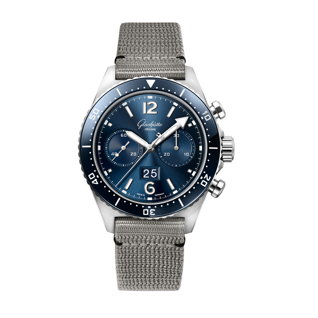 Glashütte Original SeaQ Chronograph - 1-37-23-02-81-34 – Automatikwerk – blau - 43,2mm - Herrenuhr bei Juwelier Krebber in Mönchengladbach