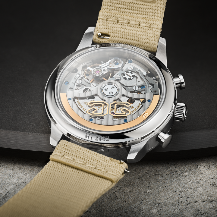 Glashütte Original - Senator Chronograph Navigator - 1-37-24-20-12-64 – Automatikwerk – schwarz, beige - 41 mm - Herrenuhr Saphirglasboden