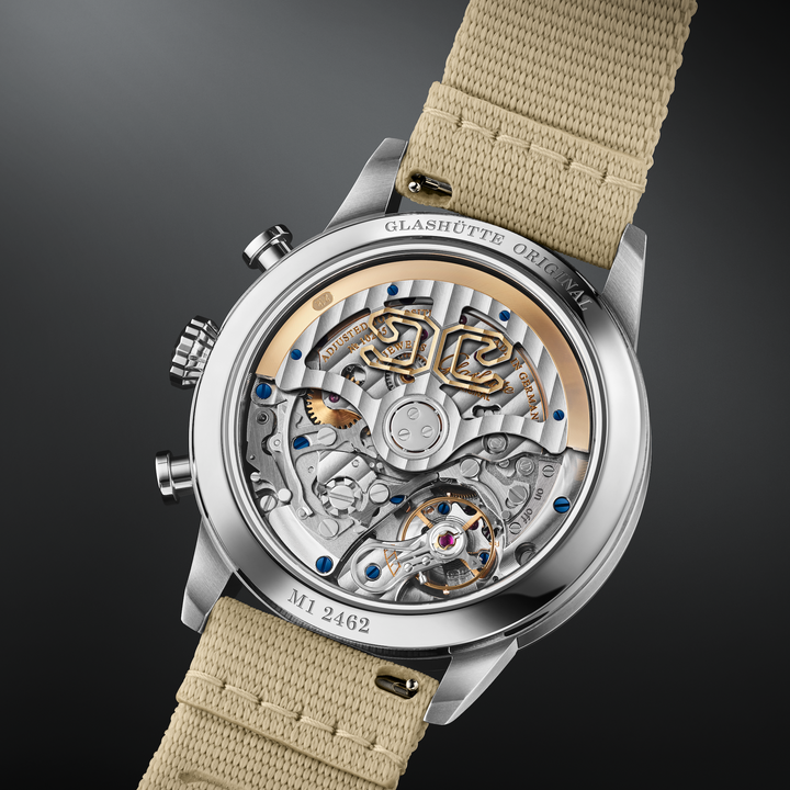 Glashütte Original - Senator Chronograph Navigator - 1-37-24-20-12-64 – Automatikwerk – schwarz, beige - 41 mm - Herrenuhr bei Juwelier Krebber