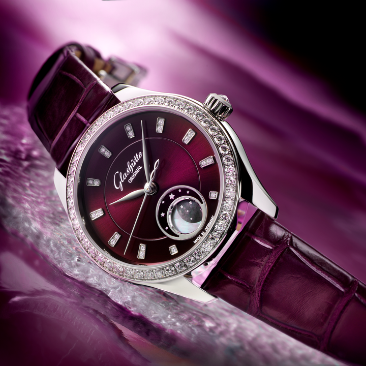 Glashütte Original - Serenade Luna - 1-35-14-10-12-04 – Automatikwerk – lila - 32,5 mm - Damenuhr in Mönchengladbach kaufen