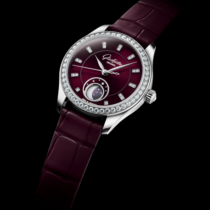 Glashütte Original - Serenade Luna - 1-35-14-10-12-04 – Automatikwerk – lila - 32,5 mm - Damenuhr mit Mondphase