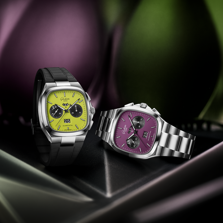 Glashütte Original - Seventies Chronograph Panoramadatum - 1-37-02-20-02-63 – Automatikwerk – lila - 40 x 40 mm - Herrenuhr limitiert