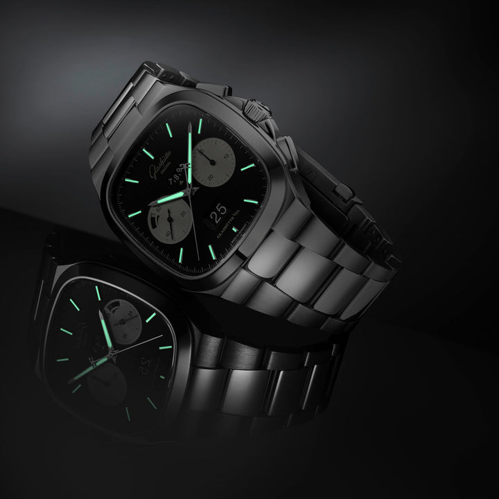 Glashütte Original - Seventies Chronograph XV Limited Edition- 1-37-02-21-02-70 – Automatikwerk – schwarz - 40 x 40 mm - Herrenuhr, Super-LumiNova®