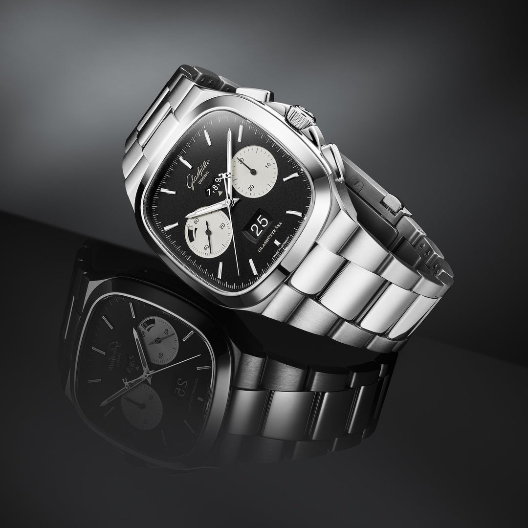 Glashütte Original - Seventies Chronograph XV Limited Edition- 1-37-02-21-02-70 – Automatikwerk – schwarz - 40 x 40 mm - Herrenuhr in schwarz Vintage