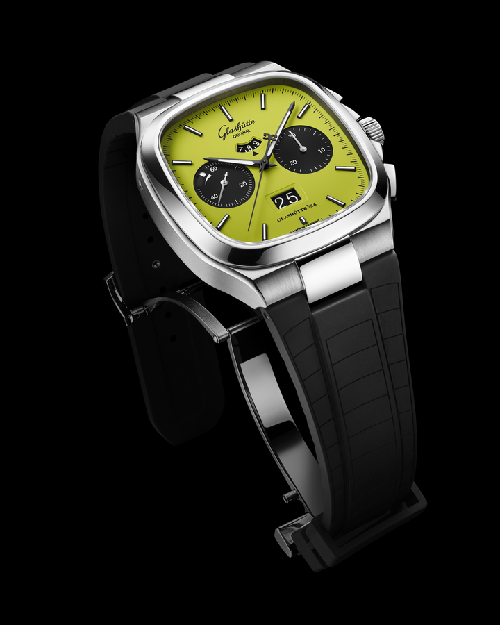 Glashütte Original - Seventies Chronograph Panoramadatum - 1-37-02-19-02-63 – Automatikwerk – grün - 40 x 40 mm - Herrenuhr