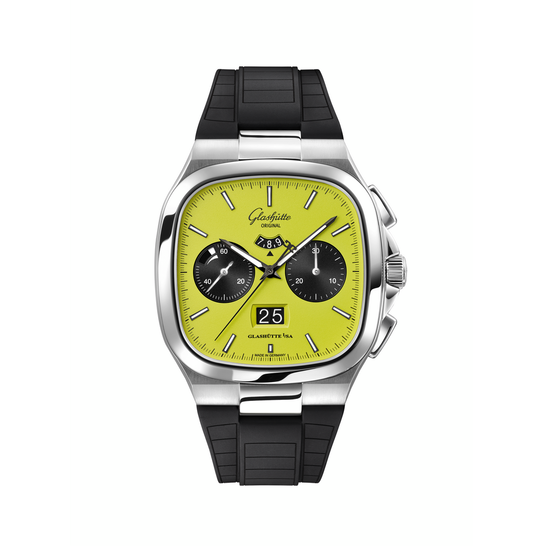 Glashütte Original - Seventies Chronograph Panoramadatum - 1-37-02-19-02-63 – Automatikwerk – grün - 40 x 40 mm - Herrenuhr