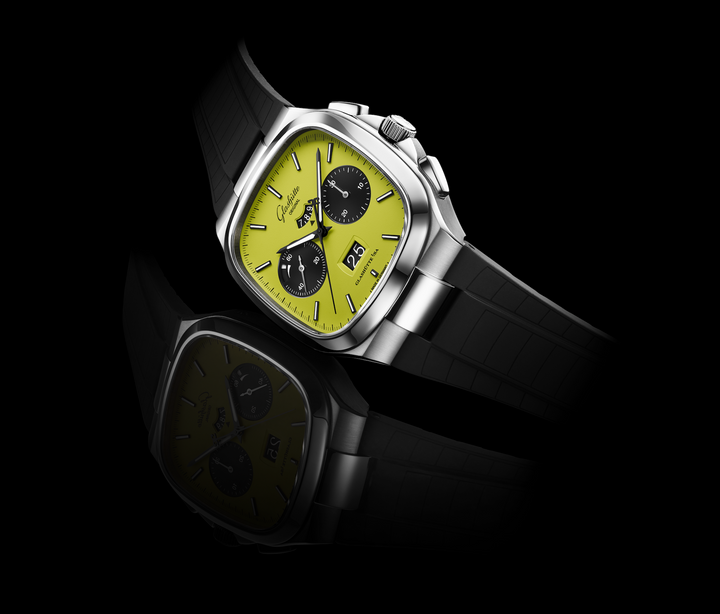 Glashütte Original - Seventies Chronograph Panoramadatum - 1-37-02-19-02-63 – Automatikwerk – grün - 40 x 40 mm - Herrenuhr Limitiert