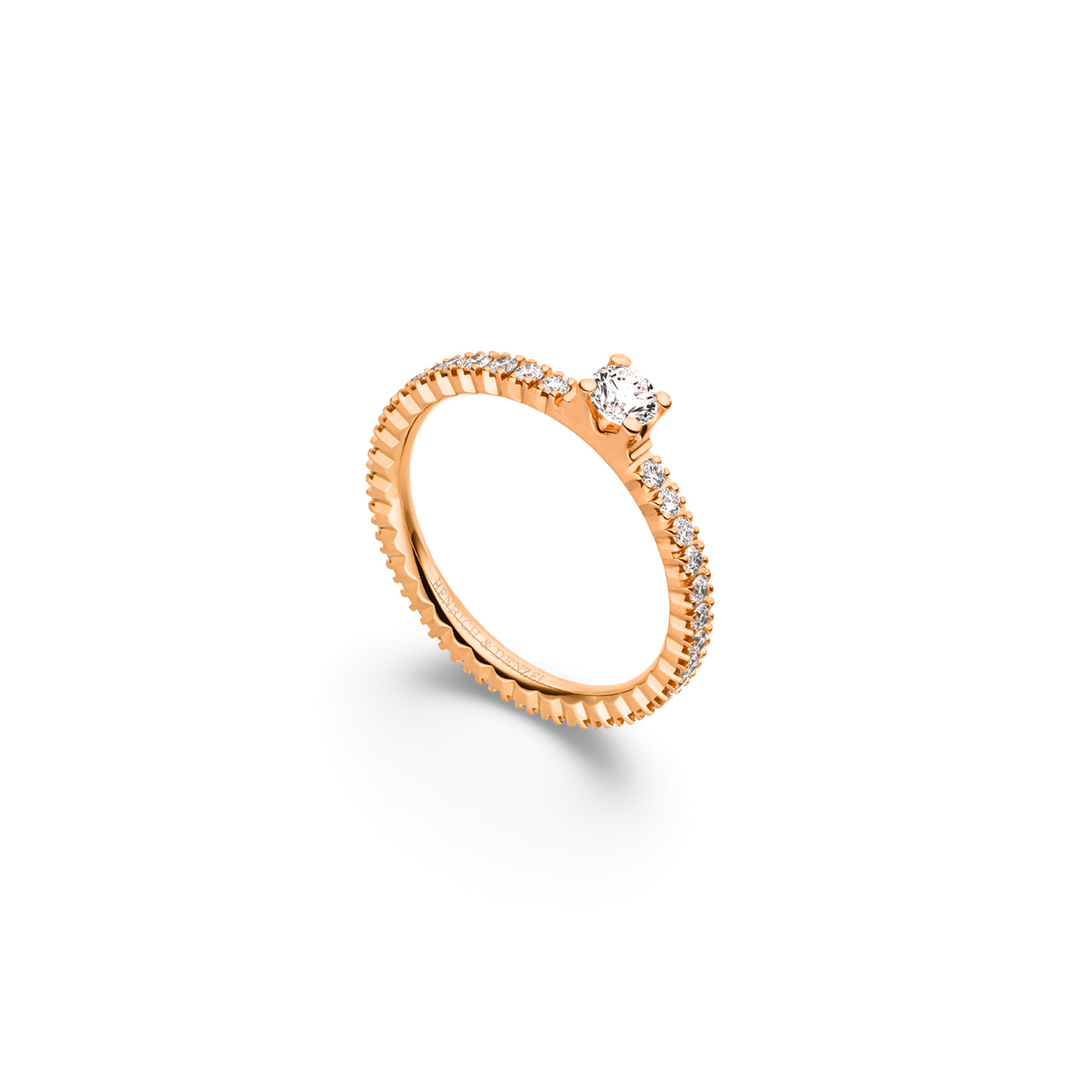 Henrich &amp; Denzel - Verlobungsring Solana Solitär Memoire – RS004.2000 – Roségold – Diamanten - Verlobungsring für Damen bei Juwelier Krebber in Mönchengladbach