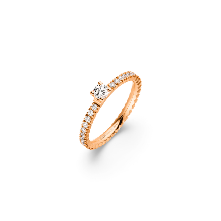 Henrich & Denzel - Verlobungsring Solana Solitär Memoire – RS004.2000 – Roségold – Diamanten - Verlobungsring für Damen