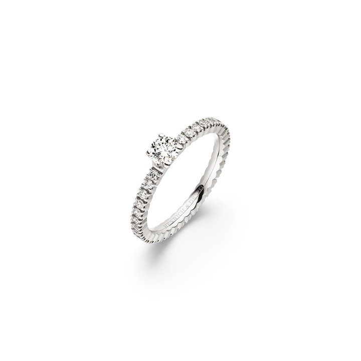 Henrich & Denzel - Verlobungsring Solana Solitär Memoire – PS004.03000 – Platin – Diamanten - Verlobungsring für Damen