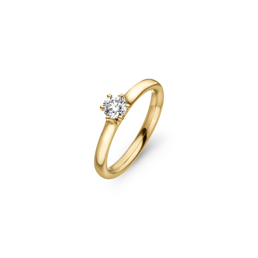 Henrich & Denzel - Diva Verlobungsring – Gelbgold – Diamant - Verlobungsring für Damen mit einem Diamanten von 0,4 ct.