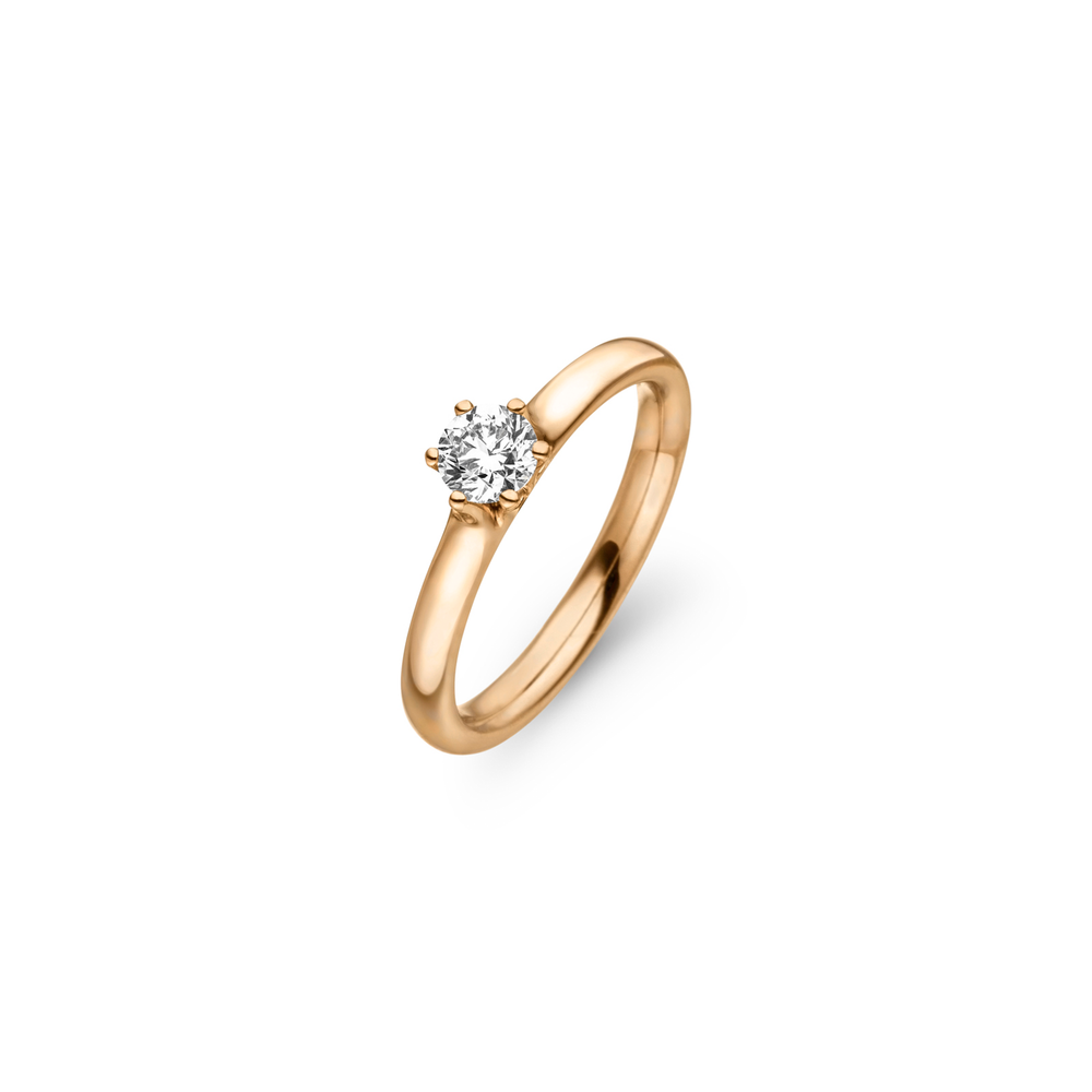 Henrich &  Denzel - Diva Verlobungsring – Roségold – Diamant - Verlobungsring für Damen mit einem Diamanten 0,40 ct.