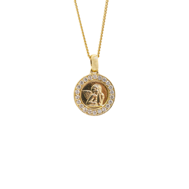 Krebber - Halskette Schutzengel – 212-M419 – Gelbgold – Diamanten - Halskette für Damen bei Juwelier Krebber