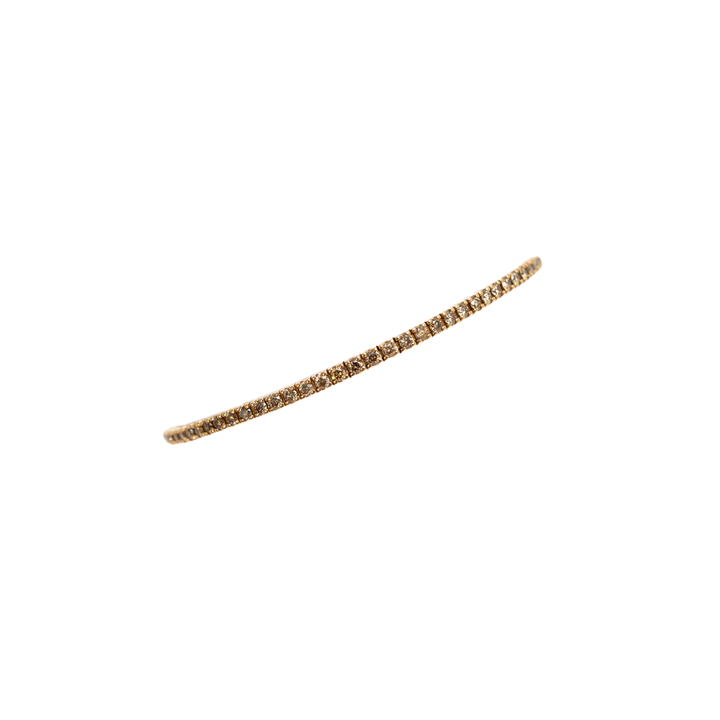 Diamant- , Tennisarmband aus Roségold und braunen Diamanten.