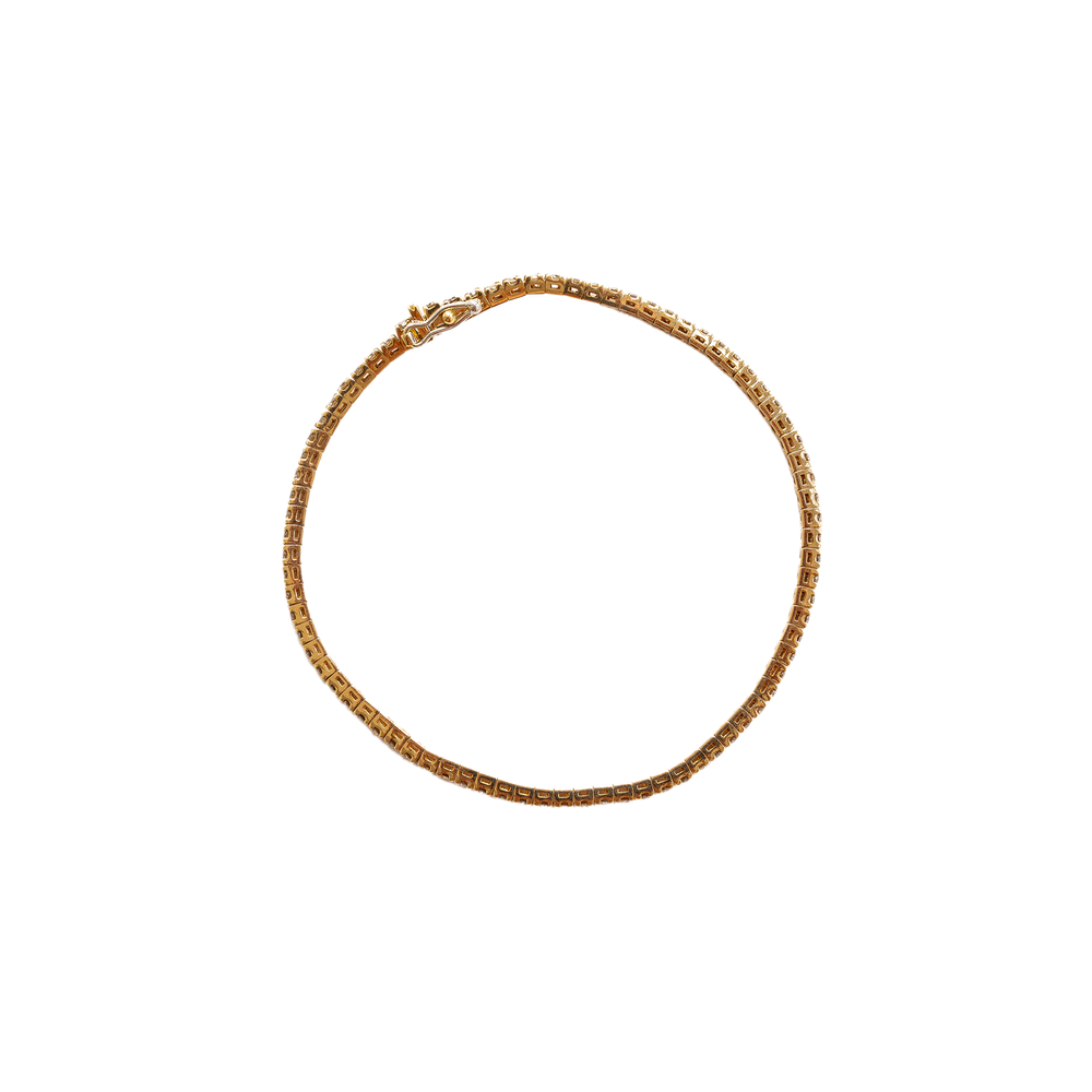 Diamant- , Tennisarmband aus Roségold und braunen Diamanten.