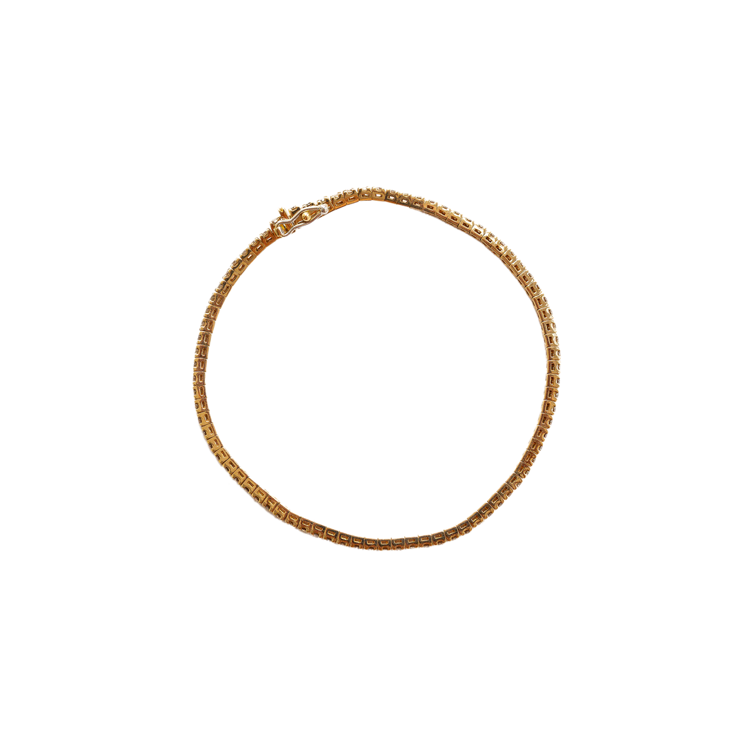 Diamant- , Tennisarmband aus Roségold und braunen Diamanten.