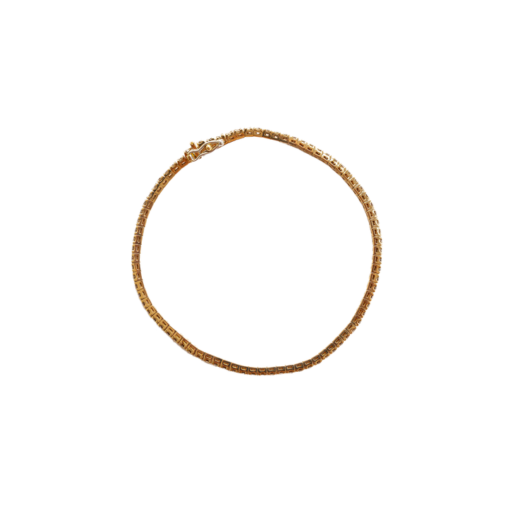 Diamant- , Tennisarmband aus Roségold und braunen Diamanten.