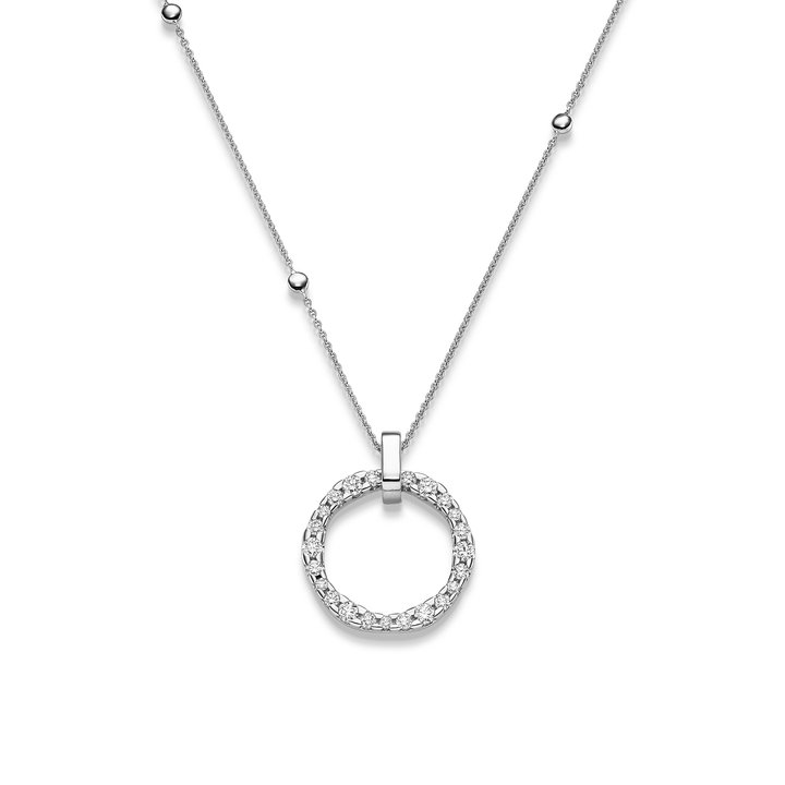 Leo Wittwer - Candlelight Wave Anhänger – 21-1036471-1000 – Weißgold – Diamanten - Anhänger für Damen mit passender Halskette