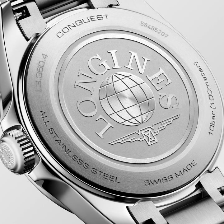 Longines Conquest - L3.350.4.02.6 – Quarzwerk – Lavendel - 30 mm - Damenuhr aus Edelstahl