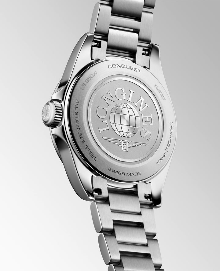 Longines Conquest - L3.350.4.12.6 – Quarzwerk – weiß - 30 mm - Damenuhr aus Edelstahl