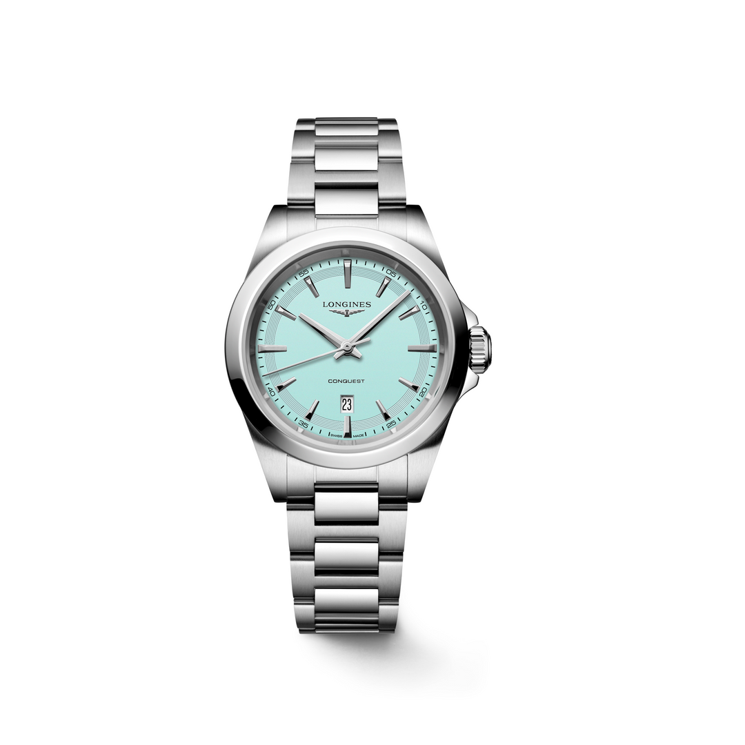 Longines Conquest - L3.350.4.92.6 – Quarzwerk – mintblau - 30 mm - Damenuhr