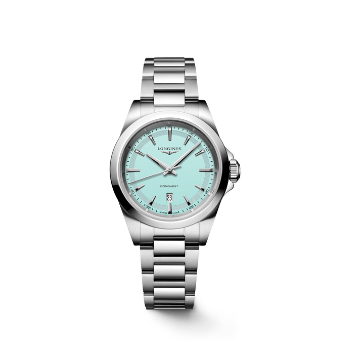 Longines Conquest - L3.350.4.92.6 – Quarzwerk – mintblau - 30 mm - Damenuhr