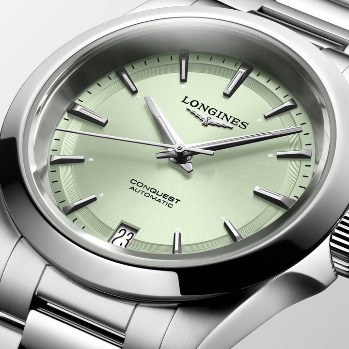 Longines Conquest - L3.430.4.02.6 – Automatikwerk – mintgrün - 34 mm - Damenuhr mit minigrünem Zifferblatt