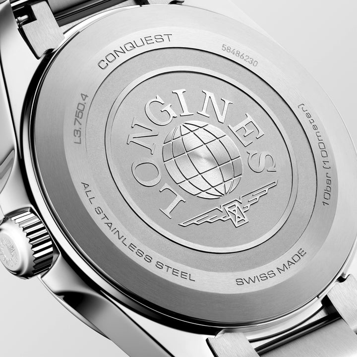Longines - Conquest - L3.750.4.12.6 – Quarzwerk – weiß - 38 mm - Damen- und Herrenuhr Unisex